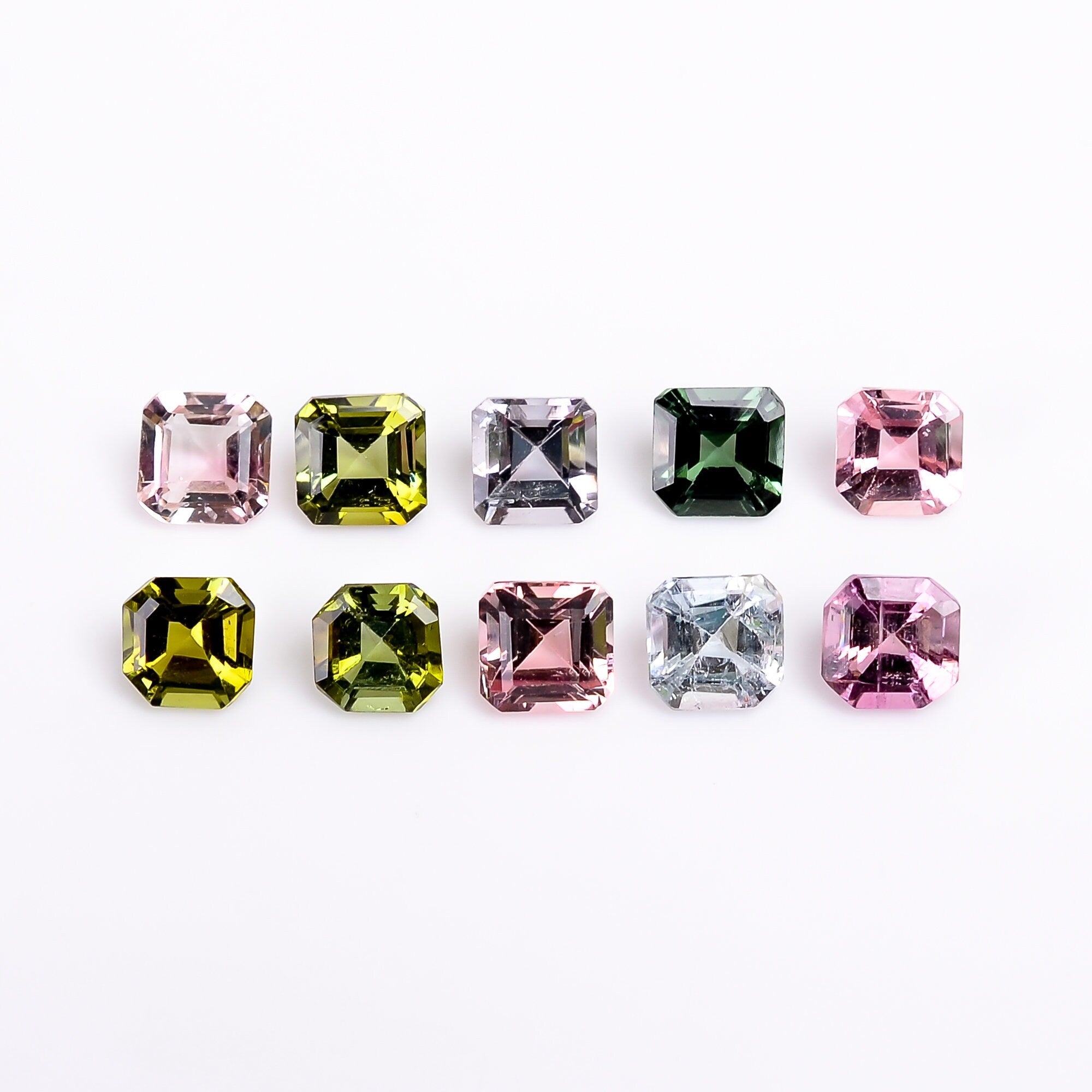 multi tourmaline cushion shape cut stone loose gemstone 10 pcs